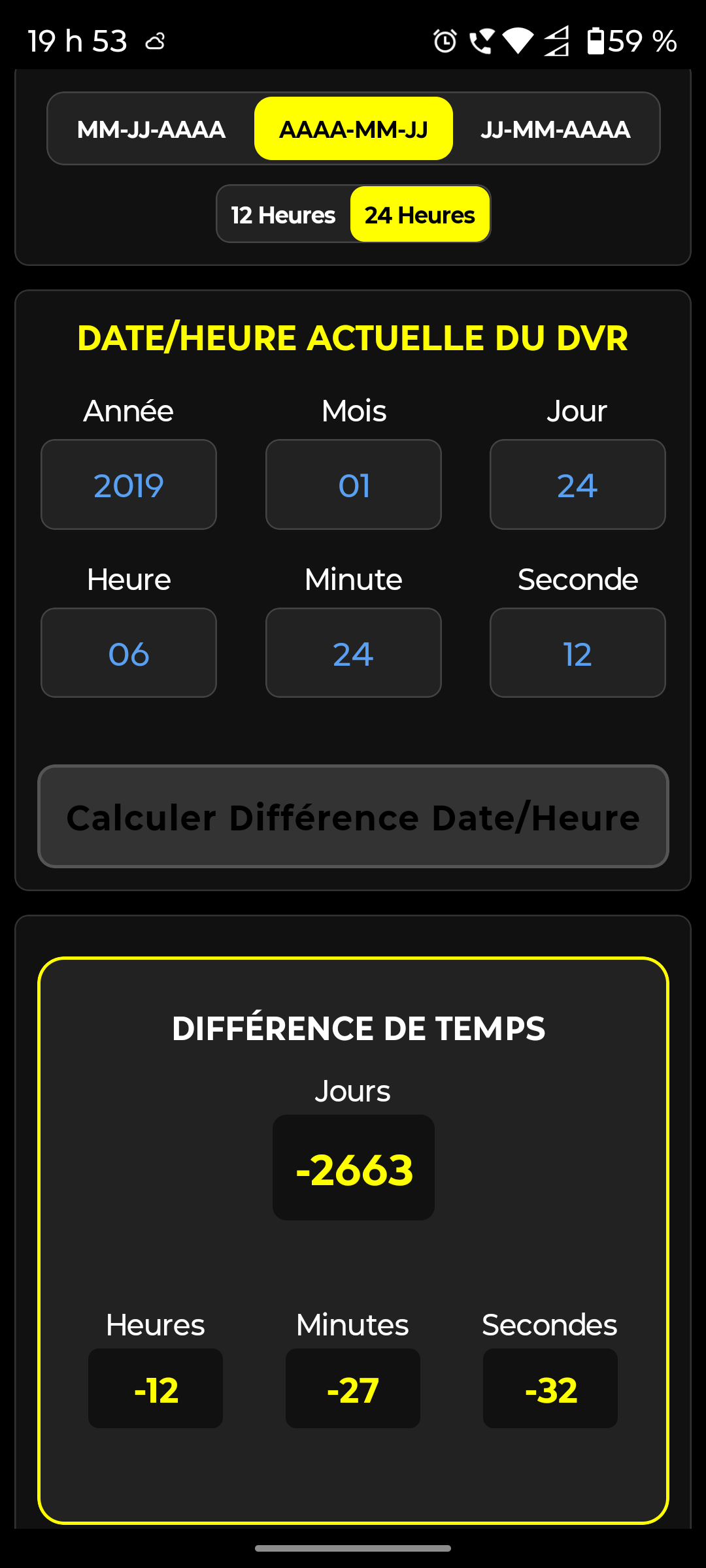Page d'avertissement — vue 3